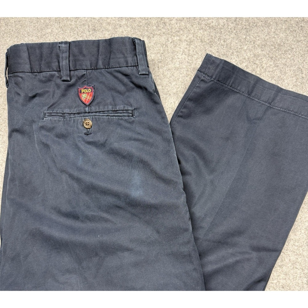 Polo Golf Ralph Lauren Fairway Pant 36/32 Blue Pleated 100% Cotton Chino Solid